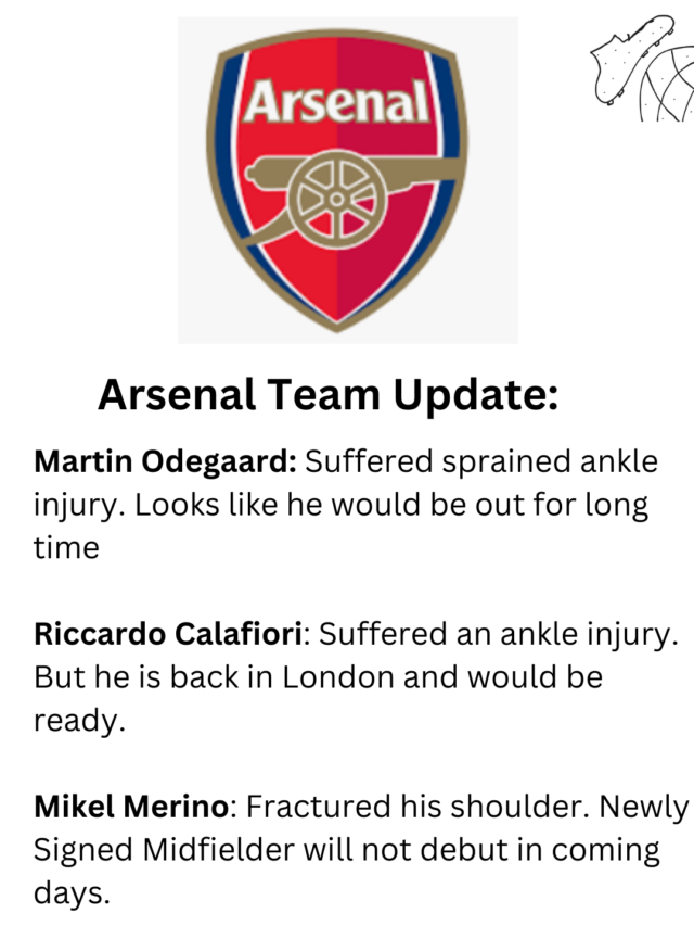 Arsenal Team Update: Odegaard injury, Gabriel Jesus return